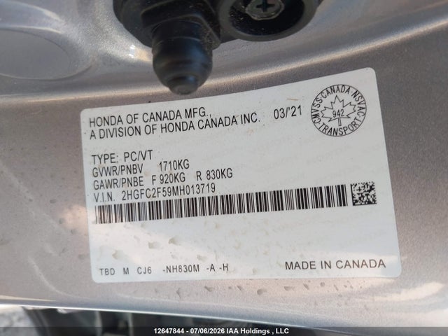 Honda Civic Lx 2021 2HGFC2F59MH013719 Image 18