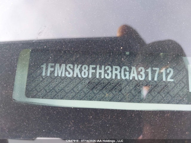 12647918 :رقم المزاد ، 1FMSK8FH3RGA31712 vin ، 2024 Ford Explorer Limited مزاد بيع