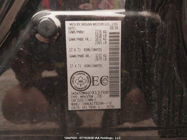 Nissan Rogue 2016 5N1AT2MMXGC913700 Image 9