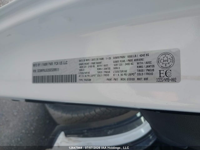 3C6MRVJG3SE539911 RAM Promaster 3500 High Roof