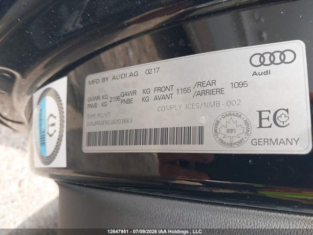 WAUP4AF50JA003663 Audi S5