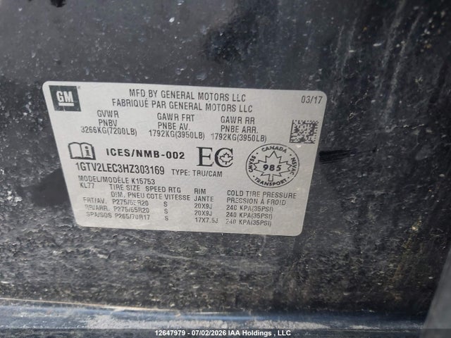GMC SIERRA 1500 2017 1GTV2LEC3HZ303169 Image 21