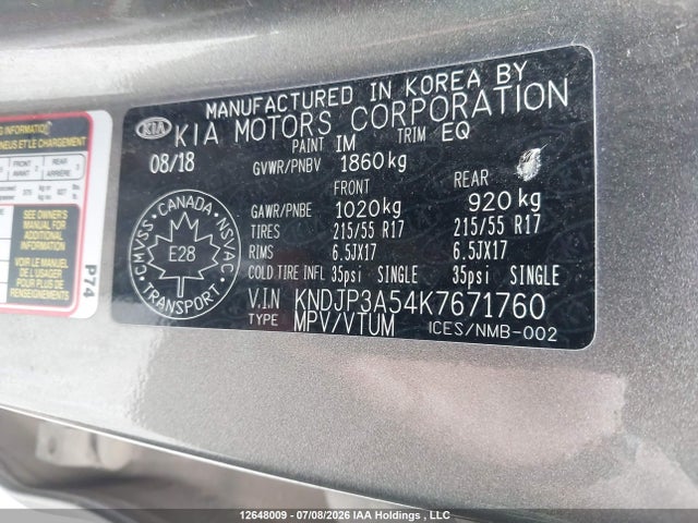 KIA Soul Ex/ex Premium/ex Tech/ex+ 2019 KNDJP3A54K7671760 Image 9