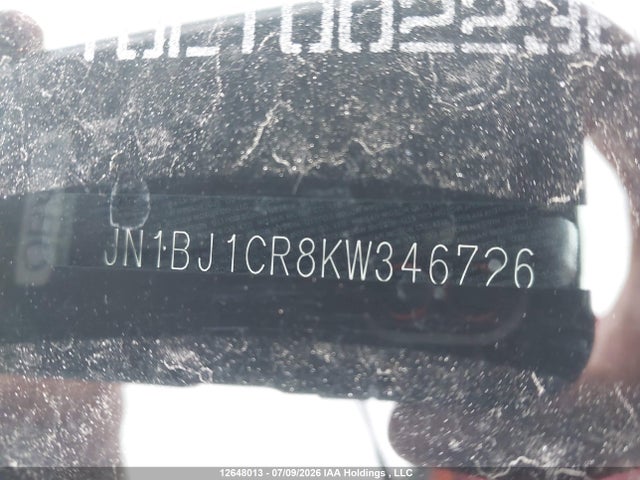 2019 Nissan Qashqai S/sl/sv მანქანა იყიდება აუქციონზე, vin: JN1BJ1CR8KW346726, აუქციონის ნომერი: 12648013