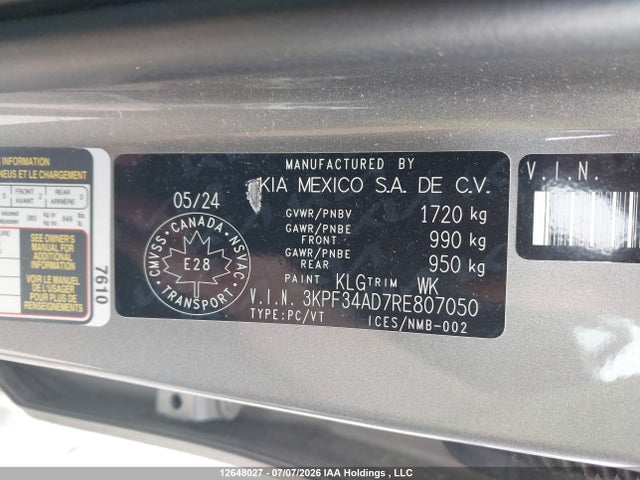 Aukcja sprzedaży 2024 Kia Forte Ex/ex+/ex Premium, vin: 3KPF34AD7RE807050, numer aukcji: 12648027