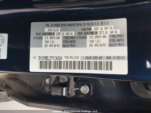 3MVDMBBL3TM134834 Mazda Cx-30 Gx