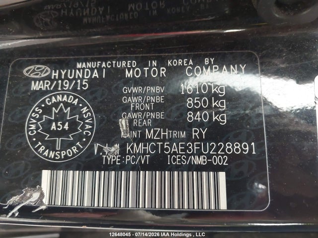 Hyundai Accent 2015 KMHCT5AE3FU228891 Image 9