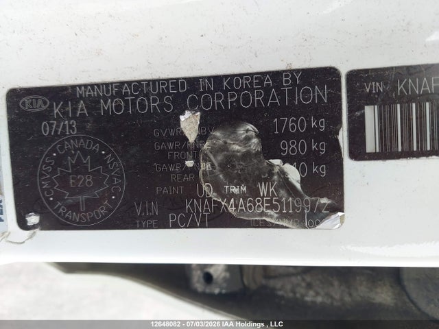 2014 Kia Forte 1.8l Lx/1.8l Lx+/1.8l Se მანქანა იყიდება აუქციონზე, vin: KNAFX4A68E5119972, აუქციონის ნომერი: 12648082