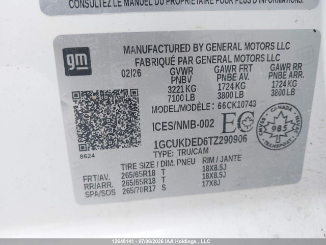 1GCUKDED6TZ290906 Chevrolet Silverado K1500 Lt