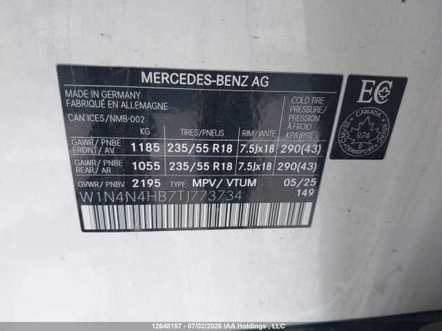 2026 Mercedes-benz Gla 250 4matic მანქანა იყიდება აუქციონზე, vin: W1N4N4HB7TJ773734, აუქციონის ნომერი: 12648157