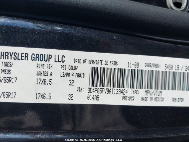 Aukcja sprzedaży 2010 Dodge Journey Sxt, vin: 3D4PG5FV8AT139424, numer aukcji: 12648173