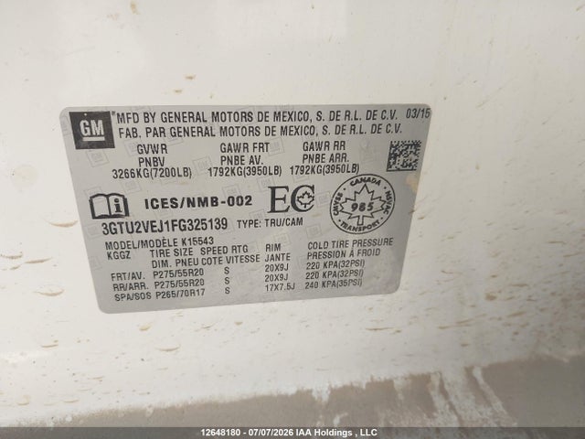 GMC Sierra 1500 Slt 2015 3GTU2VEJ1FG325139 Image 18