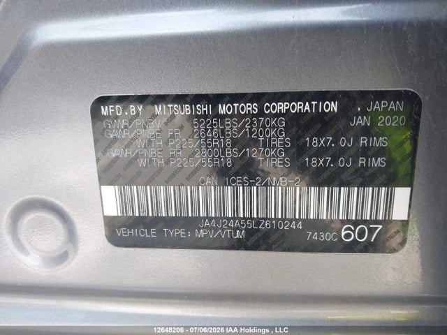 JA4J24A55LZ610244 Mitsubishi Outlander Phev Gt/le/se/sel