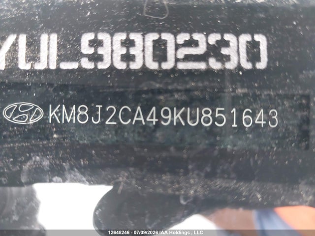 Aukcja sprzedaży 2019 Hyundai Tucson Essential W/safety Package, vin: KM8J2CA49KU851643, numer aukcji: 12648246