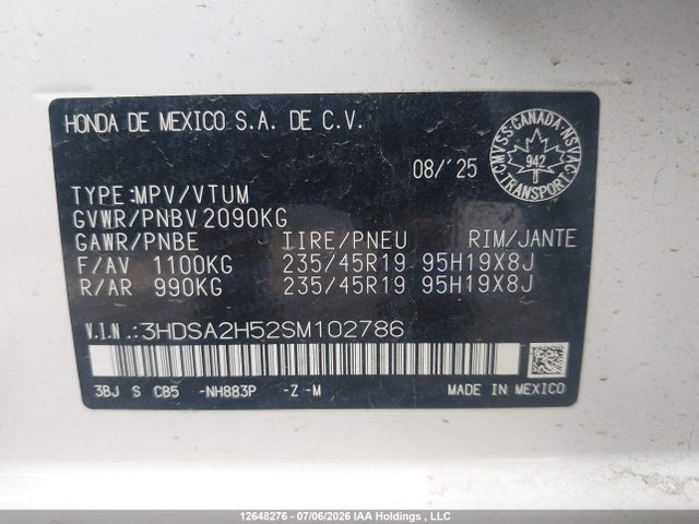 Продажа на аукционе авто 2025 Acura Adx A-spec, vin: 3HDSA2H52SM102786, номер лота: 12648276