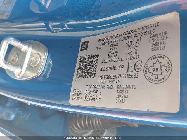 GMC Canyon 2021 1GTG6CEN7M1185683 Image 9