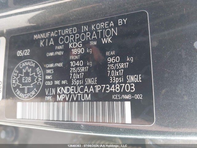 12648363 :رقم المزاد ، KNDEUCAA1P7348703 vin ، 2023 Kia Seltos Ex مزاد بيع