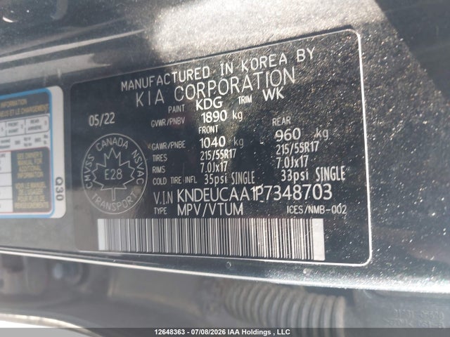 12648363 :رقم المزاد ، KNDEUCAA1P7348703 vin ، 2023 Kia Seltos Ex مزاد بيع