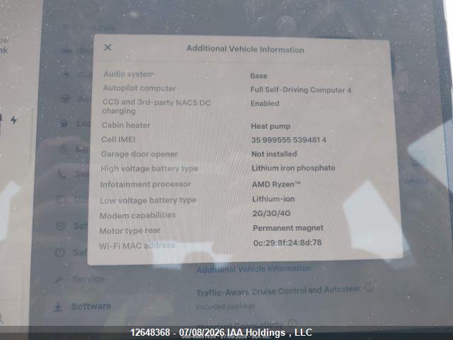 Aukcja sprzedaży 2024 Tesla Model 3 Rwd, vin: LRW3E7FAXRC276444, numer aukcji: 12648368
