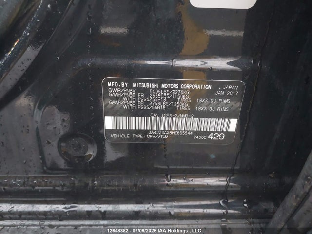 JA4JZ4AX8HZ605544 Mitsubishi OUTLANDER GT
