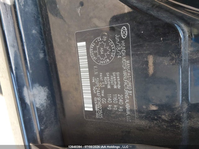 12648394 :رقم المزاد ، 5NPE24AF9FH022505 vin ، 2015 Hyundai Sonata Se مزاد بيع