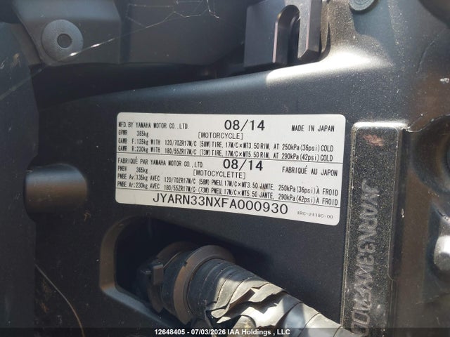 Yamaha FZ09 2015 JYARN33NXFA000930 Image 10