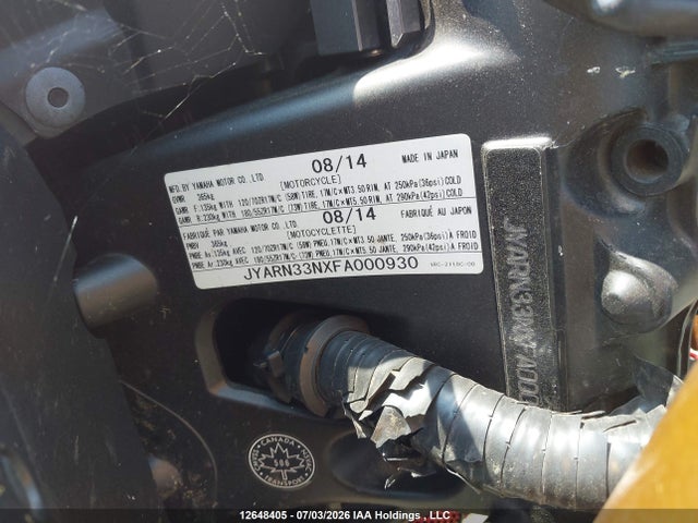 Yamaha FZ09 2015 JYARN33NXFA000930 Image 14