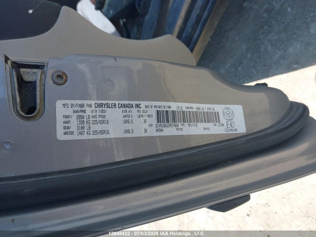 2013 Dodge Grand Caravan Se/sxt მანქანა იყიდება აუქციონზე, vin: 2C4RDGBG2DR574660, აუქციონის ნომერი: 12648422