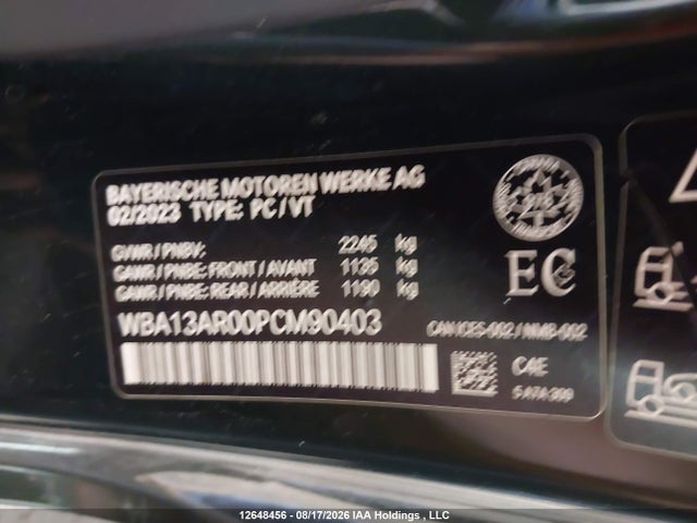 Продаж на аукціоні авто 2023 Bmw M440xi, vin: WBA13AR00PCM90403, номер лоту: 12648456