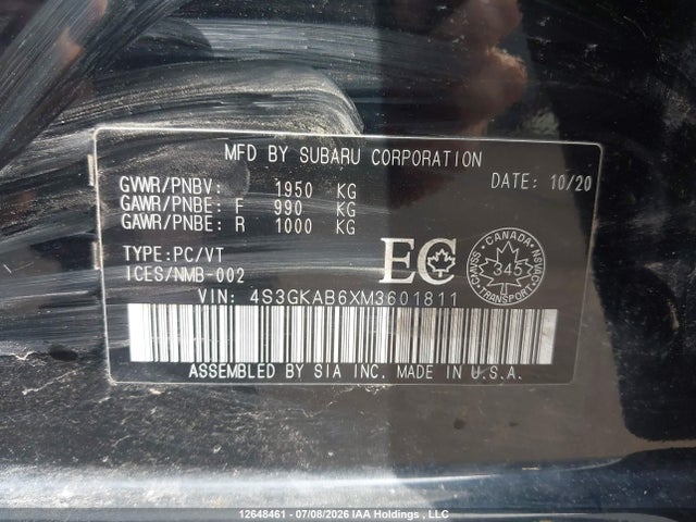 4S3GKAB6XM3601811 Subaru Impreza
