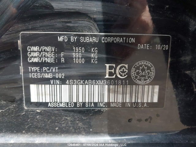 4S3GKAB6XM3601811 Subaru Impreza