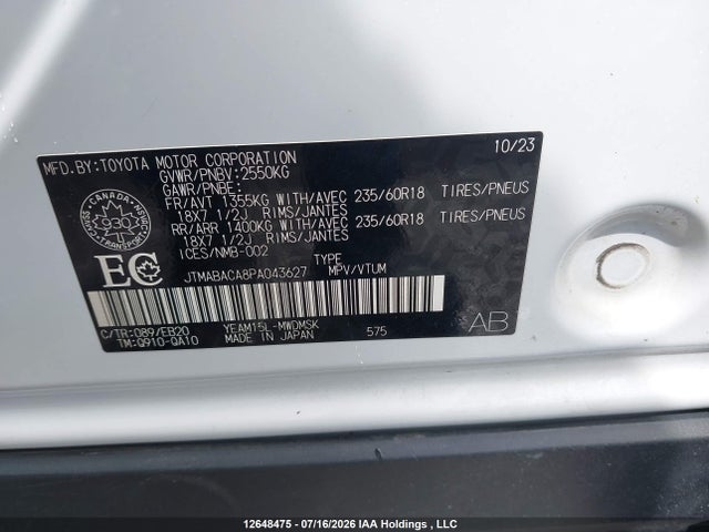 Toyota Bz4x 2023 JTMABACA8PA043627 Image 18