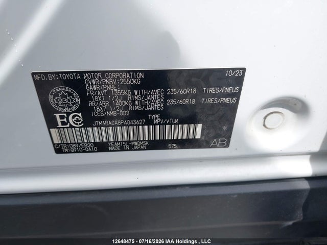 Toyota Bz4x 2023 JTMABACA8PA043627 Image 9