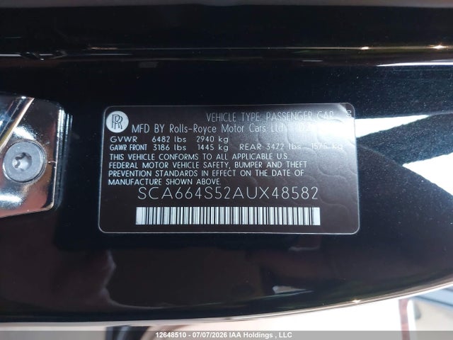 Aukcja sprzedaży 2010 Rolls-royce Ghost, vin: SCA664S52AUX48582, numer aukcji: 12648510