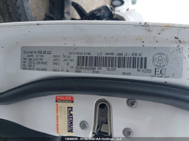 Aukcja sprzedaży 2017 Ram 2500 Laramie, vin: 3C6UR5NL9HG639080, numer aukcji: 12648530