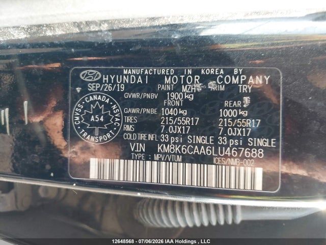 Hyundai Kona Luxury Awd 2020 KM8K6CAA6LU467688 Image 9