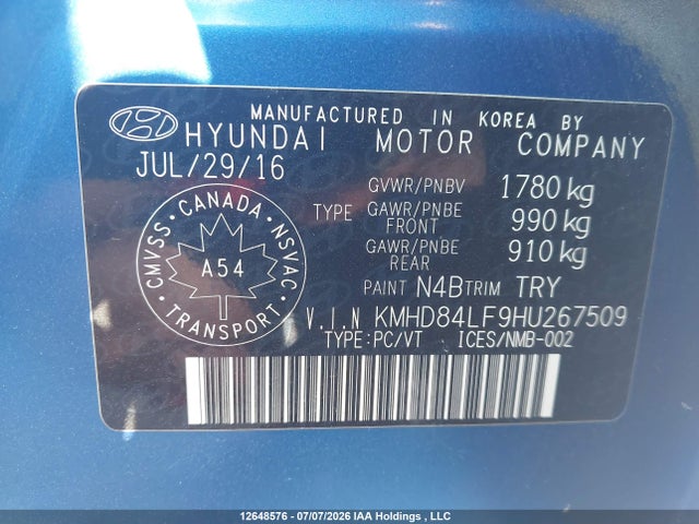 2017 Hyundai Elantra Gl მანქანა იყიდება აუქციონზე, vin: KMHD84LF9HU267509, აუქციონის ნომერი: 12648576