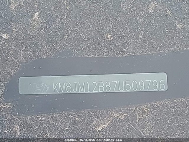 12648607 :رقم المزاد ، KM8JM12B87U509796 vin ، 2007 Hyundai Tucson مزاد بيع
