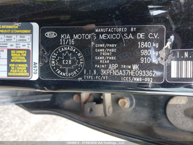KIA Forte 1.6l Sx 2017 3KPFN5A37HE093362 Image 9
