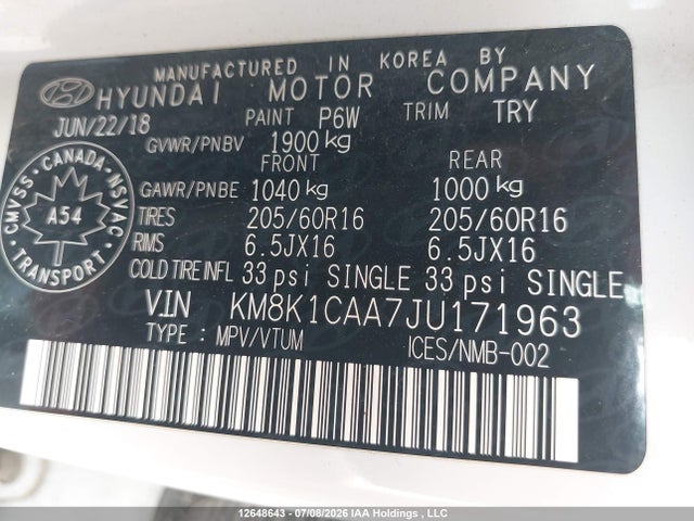 Hyundai Kona Se 2018 KM8K1CAA7JU171963 Image 19