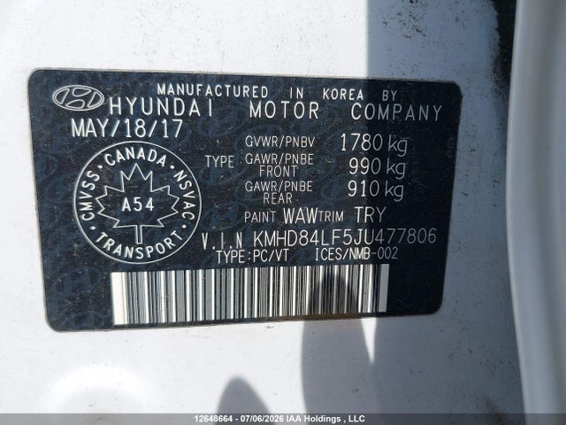 Hyundai ELANTRA GL 2018 KMHD84LF5JU477806 Image 9