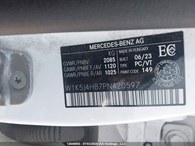 W1K5J4HB7PN420597 Mercedes-Benz CLA 250 4MATIC