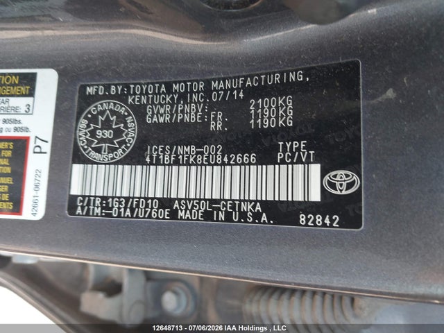 Toyota CAMRY LE 2014 4T1BF1FK8EU842666 Image 18