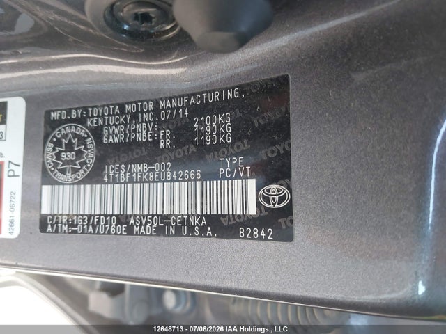 Toyota CAMRY LE 2014 4T1BF1FK8EU842666 Image 9