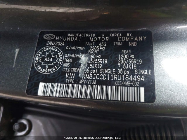 Hyundai Tucson Sel Convenience 2024 KM8JCCD11RU184494 Image 9