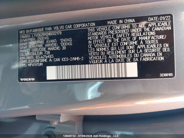 Volvo Xc60 B6 R-design 2022 LYV062RM2NB002178 Image 19