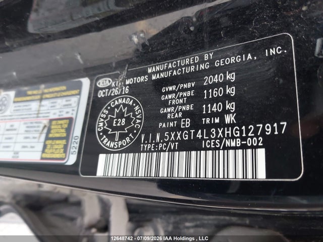 2017 Kia Optima Lx/lx+ მანქანა იყიდება აუქციონზე, vin: 5XXGT4L3XHG127917, აუქციონის ნომერი: 12648742