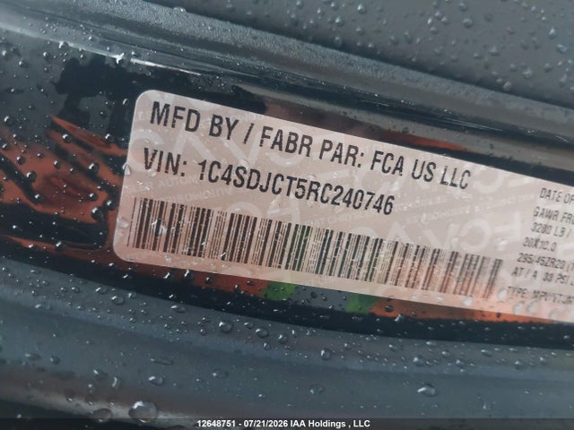 1C4SDJCT5RC240746 Dodge Durango R/t Plus