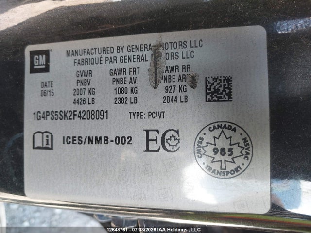 Buick Verano Leather 2015 1G4PS5SK2F4208091 Image 9