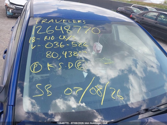 12648770 :رقم المزاد ، 3KPA25AB8JE036586 vin ، 2018 Kia Rio Lx/s مزاد بيع